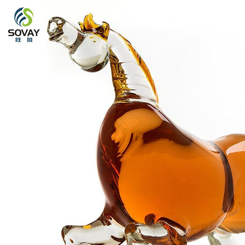 SA11N Modern Clear Packaging Containers Horse Shape High Custom Business Gifts Animal Shaped Wine and Liquor Glass Bottles Wholesale