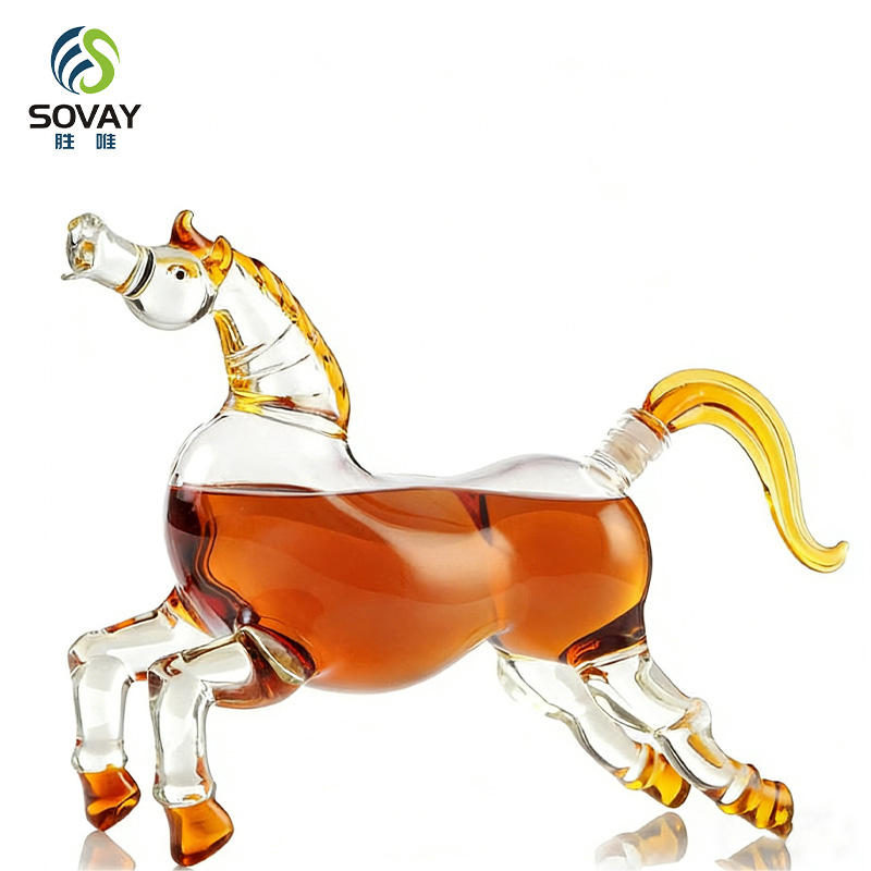 SA11N Modern Clear Packaging Containers Horse Shape High Custom Business Gifts Animal Shaped Wine and Liquor Glass Bottles Wholesale