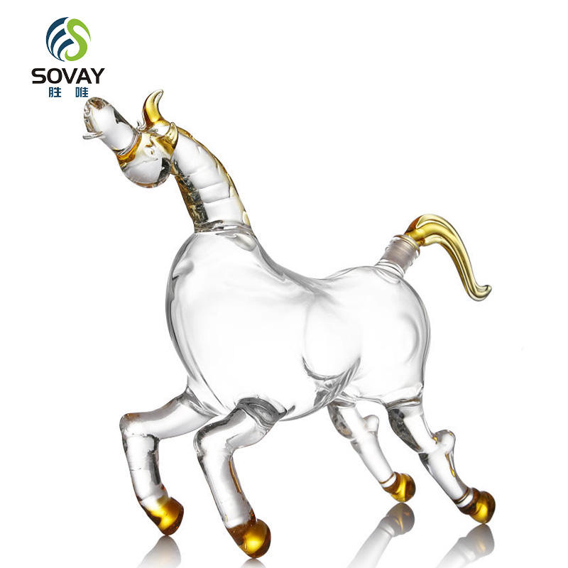 SA11N Modern Clear Packaging Containers Horse Shape High Custom Business Gifts Animal Shaped Wine and Liquor Glass Bottles Wholesale