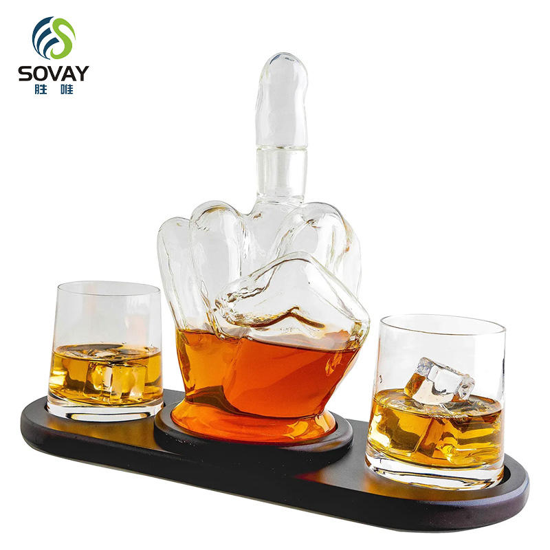 SA14N Clear Packaging Containers Finger Shape Custom Business Gifts Wine and Liquor Glass Bottles Wholesale Glassware China Factory