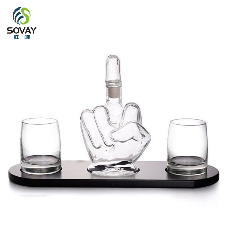SA14N Clear Packaging Containers Finger Shape Custom Business Gifts Wine and Liquor Glass Bottles Wholesale Glassware China Factory
