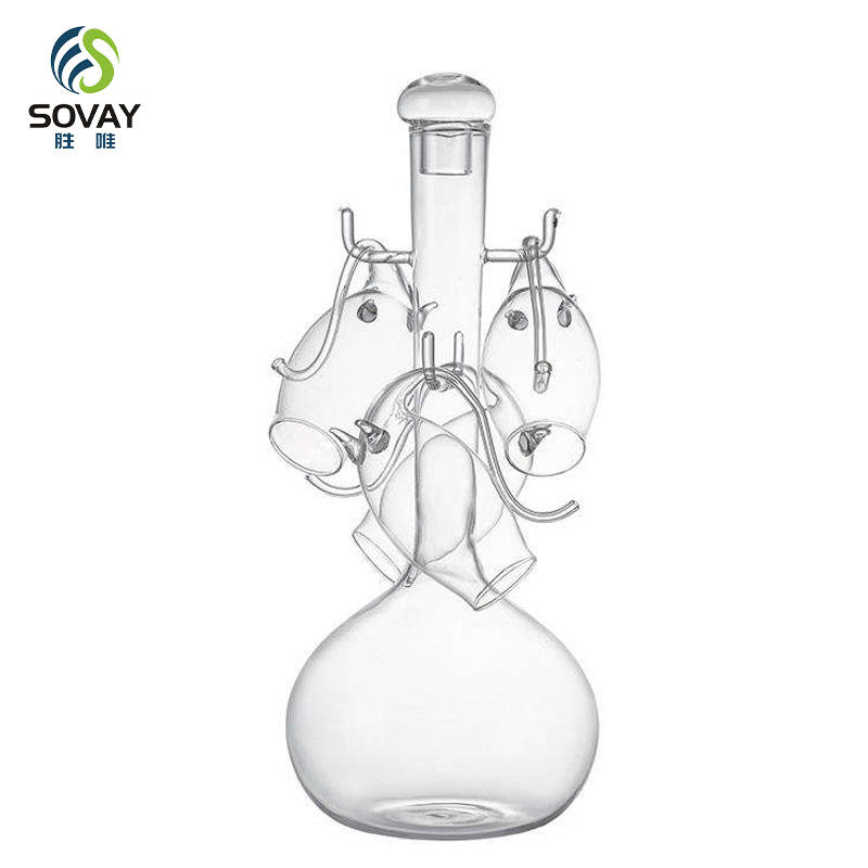 SA18N Crystal Port and Dessert Wine Dinner Drink Glass Bottles with 4 - 3 oz Glass Cups Wholesale Custom Packaging Containers Custom