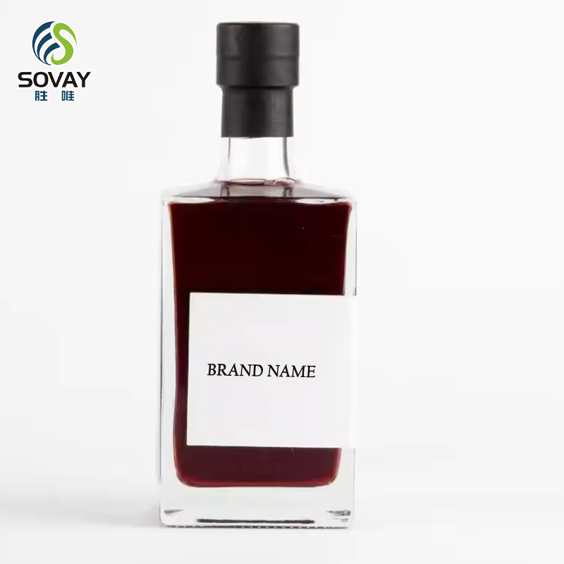 SW05 Custom 375ml 500ml 750ml Square Shaped Clear Glass Liquor Bottle Tequila Vodka Spirit Glass Wine Bottle with Cork