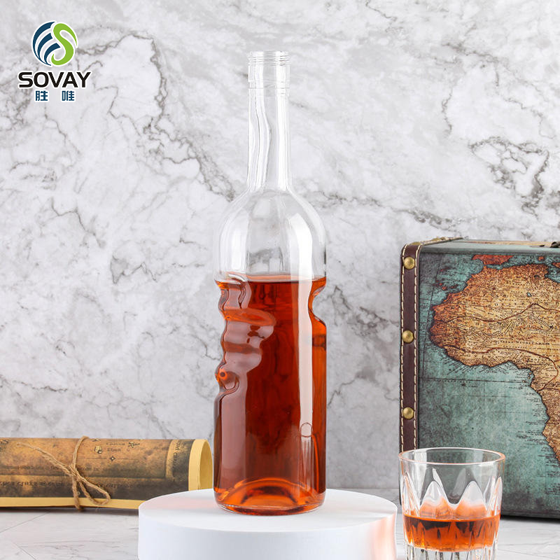 SW59 Angel's Hand Glass Wine Bottle Alcohol Bottle 750ml Liquor Drinking Spirit Glass Bottles