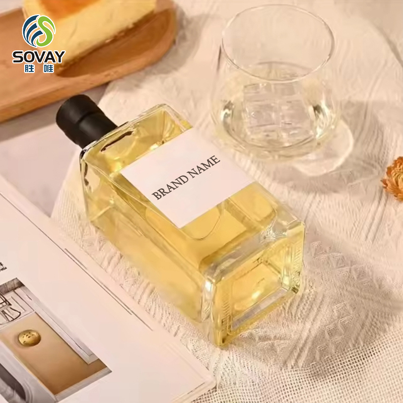 SW05 Custom 375ml 500ml 750ml Square Shaped Clear Glass Liquor Bottle Tequila Vodka Spirit Glass Wine Bottle with Cork