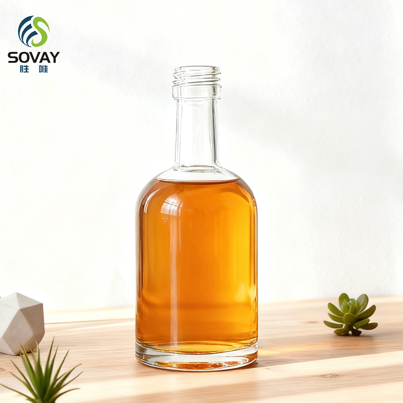 SW29 Retro Distillery Style Glass Bottle with Secure Seal Wood Stopper