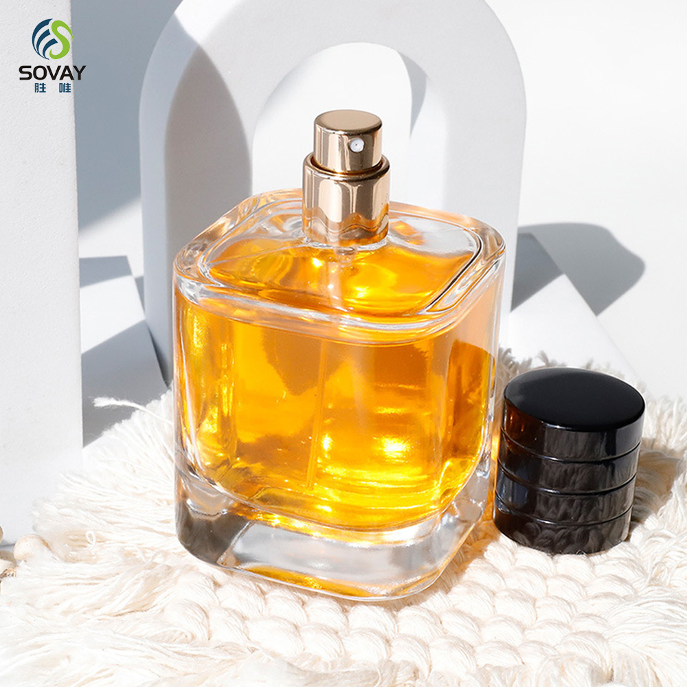 SP48 Wholesale 30ml/50ml/100ml High Quality Glass Perfume Bottles with Pump Sprayer and Hot Stamped Finish