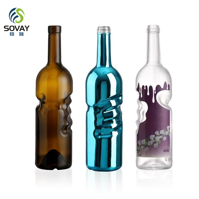 SW59 Factory Wholesale 750ml Red Wine Glass Bottle Angel's Hand Special-Shaped Juice Wine Beverage Liquor Packaging Custom Labels