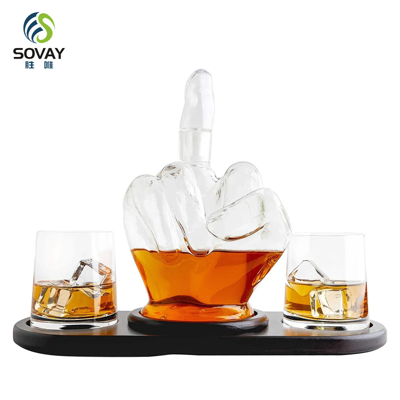 SA14N Clear Packaging Containers Finger Shape Custom Business Gifts Wine and Liquor Glass Bottles Wholesale Glassware China Factory