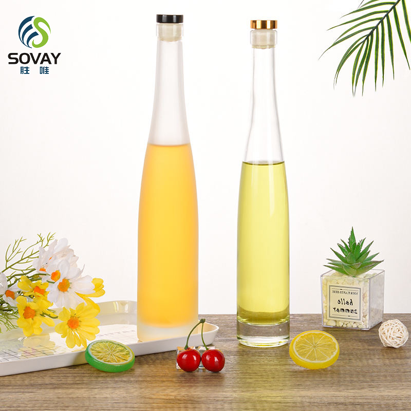 SW125N Wholesale 375ml 500ml Clear Empty Beverage Bottles Long Neck Glass Wine Bottles for Whisky