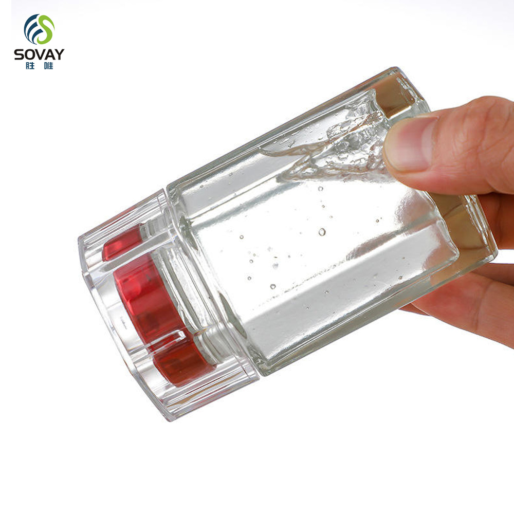 SG09 Wholesale Frost-Handled Bird's Nest Bottle Hexagonal Saffron Storage Jar Honey Glass Metal Cover Screw Cap Flat