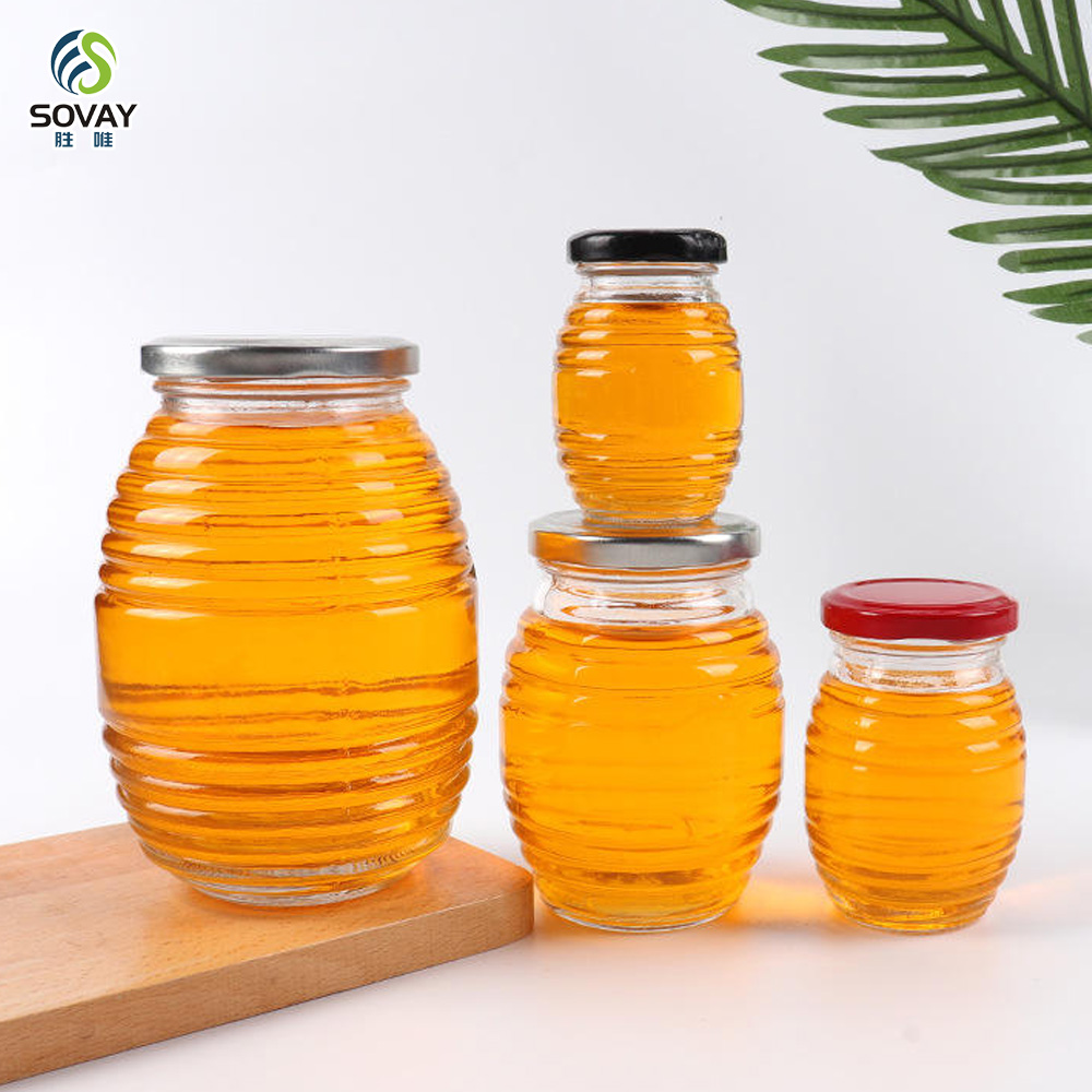 SG03 Empty 70ml 180ml 380ml 730ml Screw Glass Bee Storage Dispenser Jam Airtight Lid Bottle Pot Container Thread Beehive Honey Mason Jar