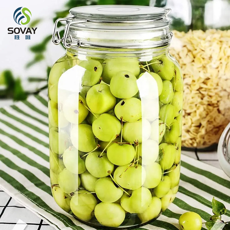 SG39N Wide-Mouth Food Airtight Sturdy Glass Canisters Dry Kitchen Storage Mason Glass Jars with Lid