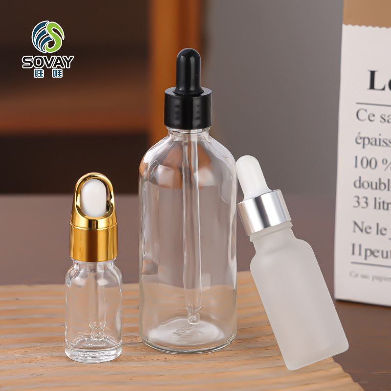 SE39N 5ml 10ml 15ml 20ml 30ml 50ml 100ml Clear Glass Serum Hair Oil Bottle Dropper Essential Oil Glass Bottle