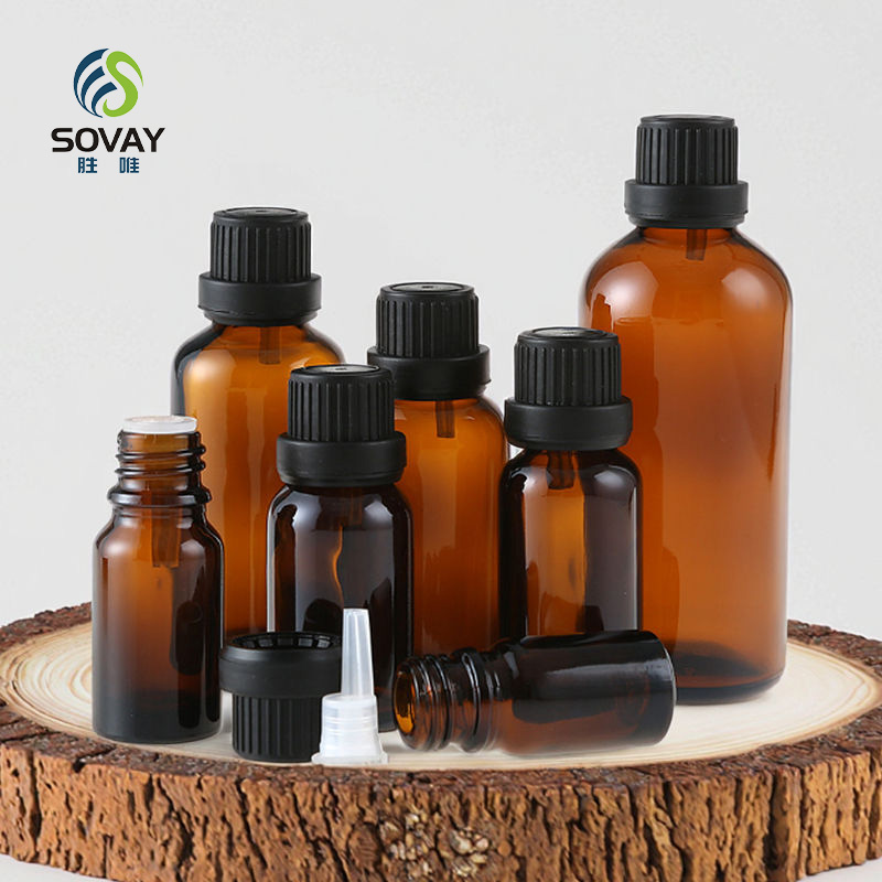 SE35N 5ml 10ml 15ml 20ml 30ml 50ml 100ml Brown&Matte Black Glass Essential Bottle with Insert Dropper