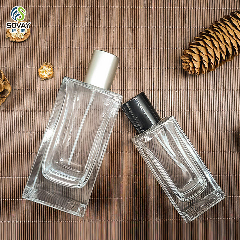 SP41 High Quality Wood Cover Emtpy Glass Perfume Bottle Wholesale 30ml 50ml 100ml Clear Glass Perfume Spray Bottle Wood Lid