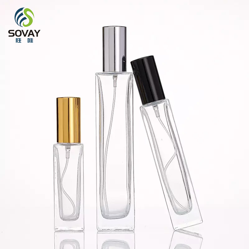 SP28 Clear Glass Cylinder Square Shaped Easy Carry Thick Bottom Travel Parfum Bottle Essential Oil Body Deodorant Bottle 3ml 5ml 6ml 8ml 15ml 20ml 30ml