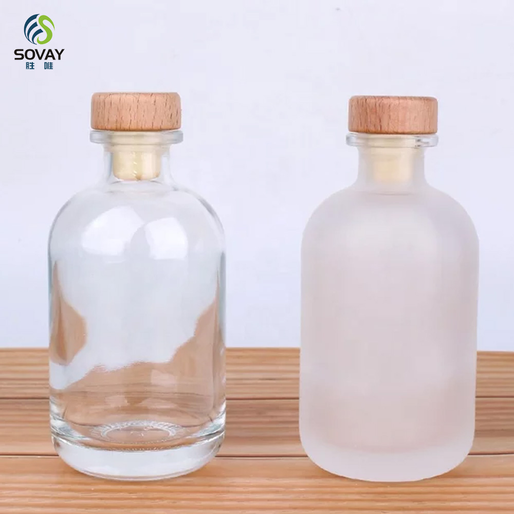 SW163 100ml 250ml 375ml 500ml Essential Oils Glass Aroma Diffuser Bottle Vodka Liquor Glass Bottle with Cap