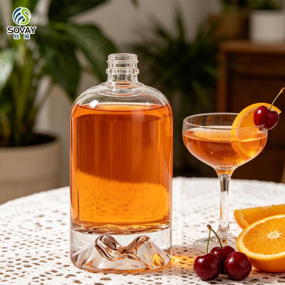 SW162 Wholesale 500ml Wine Glass Bottle Decanter Empty for Liquor Spirits Whiskey Packaging Glass Mountain Bottle