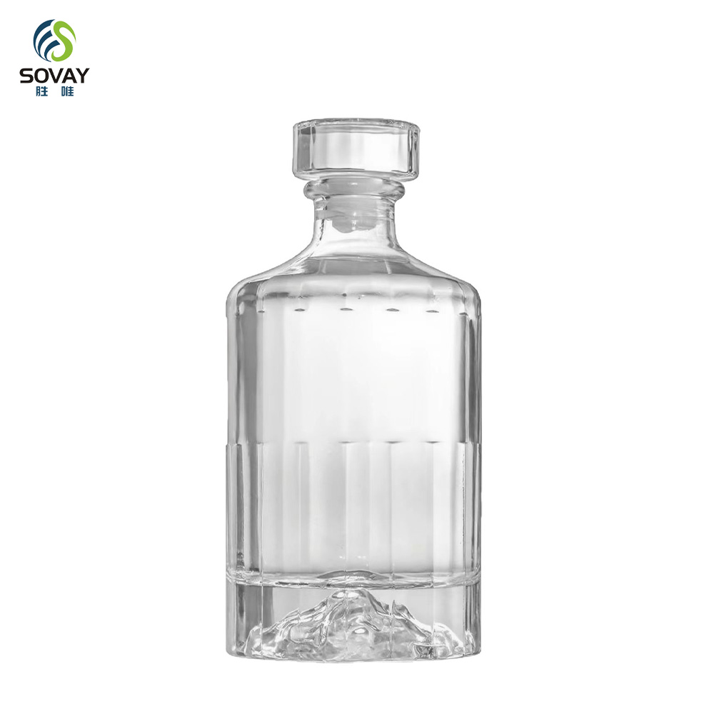 SW164 Cork Sealing Type Fancy Liquor Bottle 100ml 250ml 500ml 1000ml Reusable Glass Bottle for Vodka