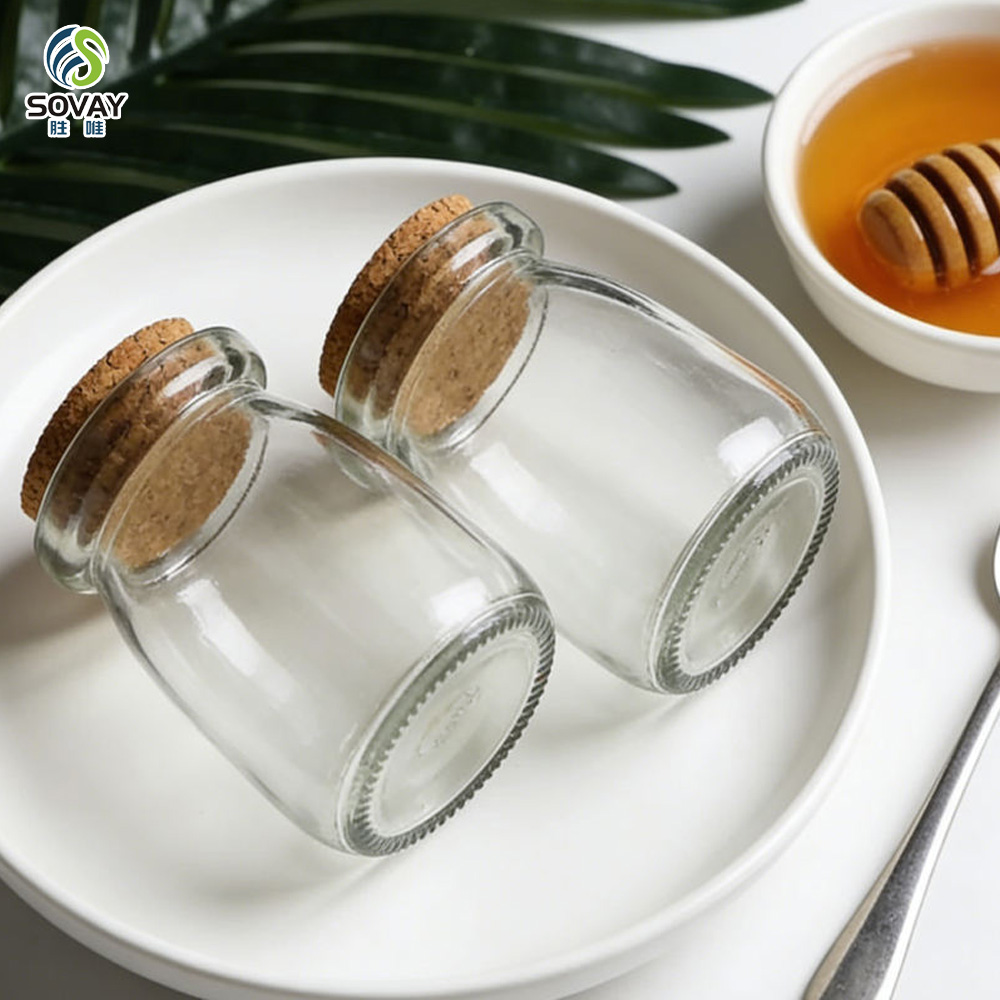 SG64N Empty Yogurt Container Glass Cookie 100ml 150ml Pudding Packaging Coconut Pudding Cream for Curling Hair Pudding Jar 200 Ml