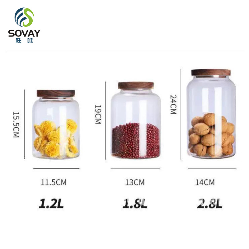 SG41N Modern Glass Spice Jar with Lid Home Kitchen Food Storage Container for Party Use