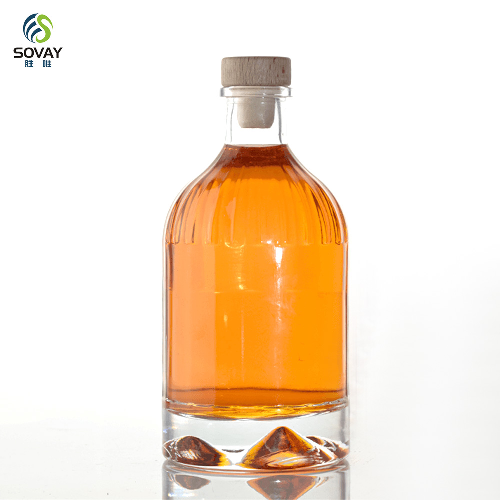 SW167 High Quality Custom Fancy Shape Clear Spirits Liquor Glass Bottles 500ml Customizable Bottle