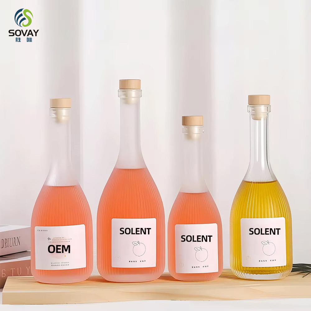 SW137 Factory Direct New Exquisite Craft Crystal Stripes Carved Window Sealing Red Wine Wine Bottles Glass Bottles
