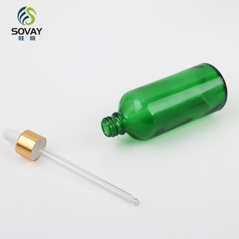 SE49 Wholesale 5ml 10ml 15ml 20ml 30ml 50ml 100ml Green Serum Essential Oil Glass Dropper Bottles