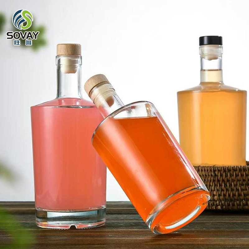 SW132N in Stock Custom Shape 100ml 200ml 375ml 500ml 750ml Glass Wholesale Rum Whiskey Liquor Gin Wine Spirit Vodka Bottle Container