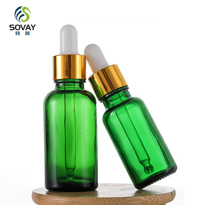 SE49 Wholesale 5ml 10ml 15ml 20ml 30ml 50ml 100ml Green Serum Essential Oil Glass Dropper Bottles