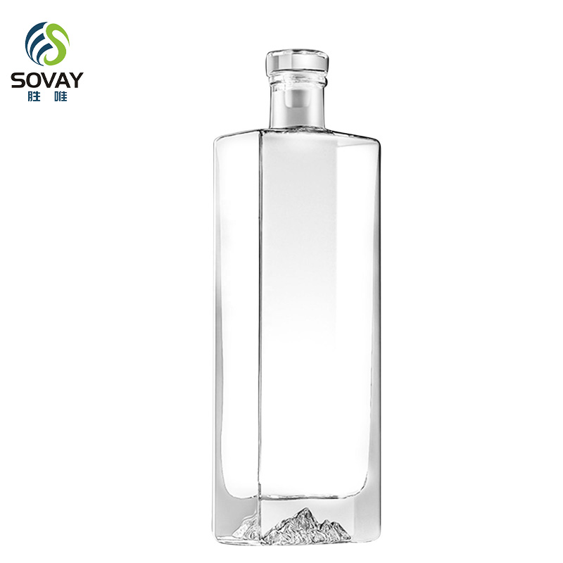 SW134 High-Quality Beautifully Designed Sealed Clear Brandy Tequila Glass Bottle for Spirits