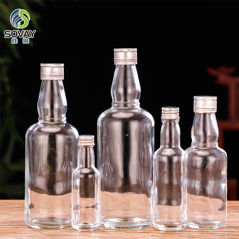 SW87 Premium Matte Finish Geometric Alcohol Container Spirits Decanter Crystal Clear Wine Bottles