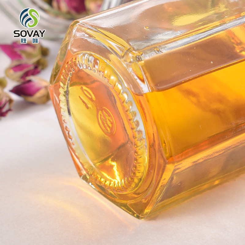 SG17 Sample Provided 45ml 100ml 180ml 280ml 380ml 500ml 730ml Hexagonal Honey Glass Jar Jam Jar with Lid