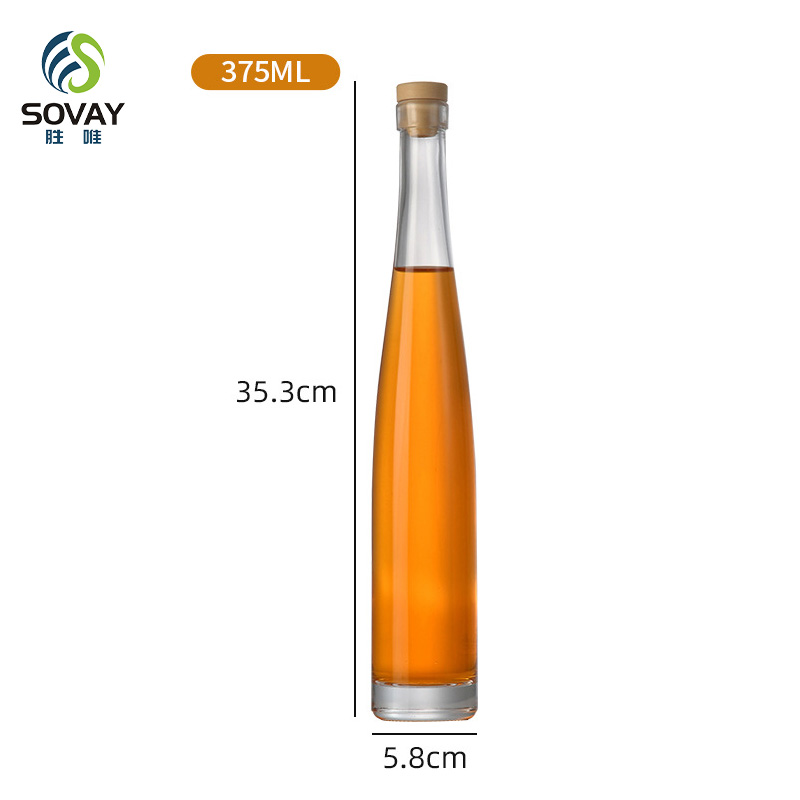 SW125N Wholesale 375ml 500ml Clear Empty Beverage Bottles Long Neck Glass Wine Bottles for Whisky