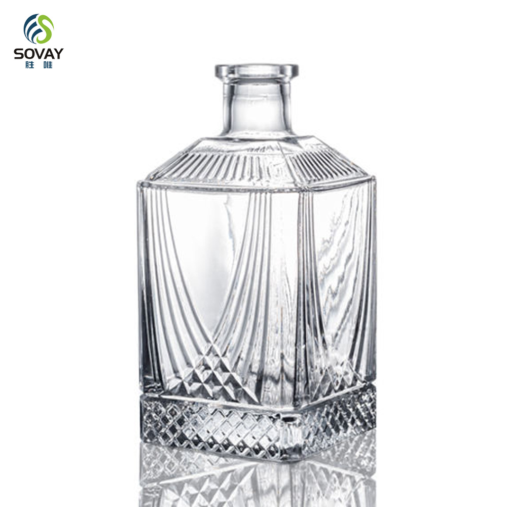SW165 High Quality Square Customized 750 Ml Wine Bottles Vertical Glass Beer Beverage Drinking Storage Glass Wine Bottles