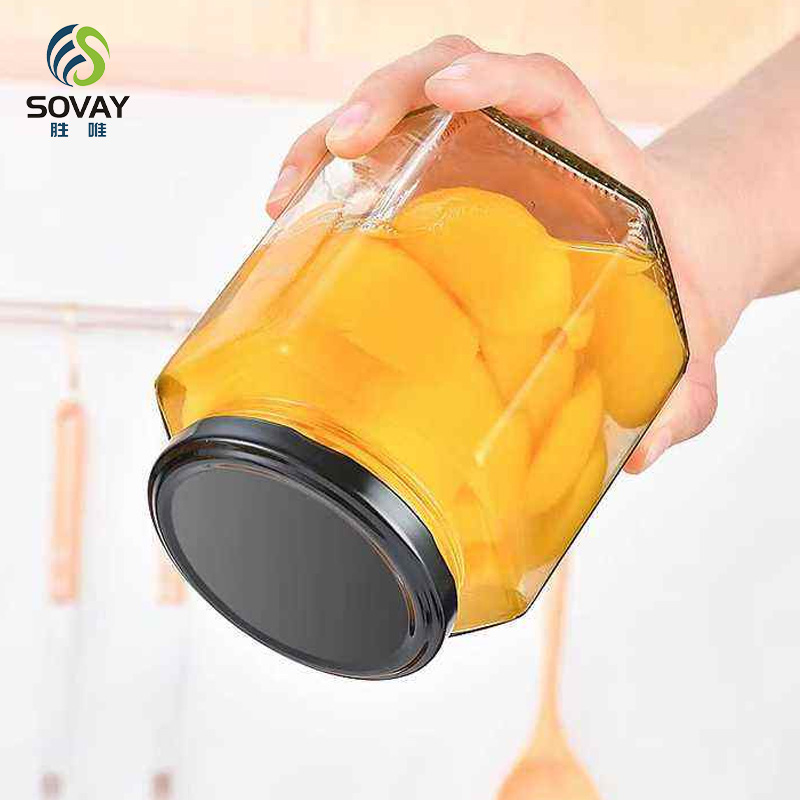 SG17 Sample Provided 45ml 100ml 180ml 280ml 380ml 500ml 730ml Hexagonal Honey Glass Jar Jam Jar with Lid