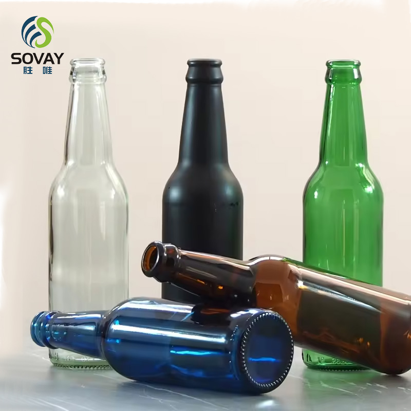 SB07N Factory Wholesale Custom Empty 330ml Green Clear Brown Amber Glass Beer Bottle