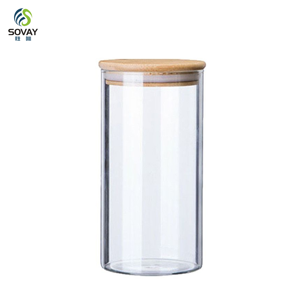SG05 Borosilicate Glass Jars 2oz 3oz 4oz 5oz 6oz 10oz with Natural Bamboo Lid