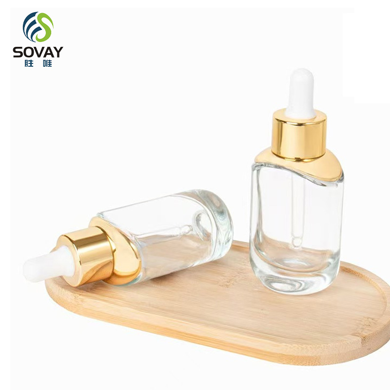 SE45N Luxury 30 Ml Thick Bottom Customized 15ml 30ml 50ml Oval Glass Dropper Bottle Serum Essential Oil Perfume Glass Cosmetic Bottle
