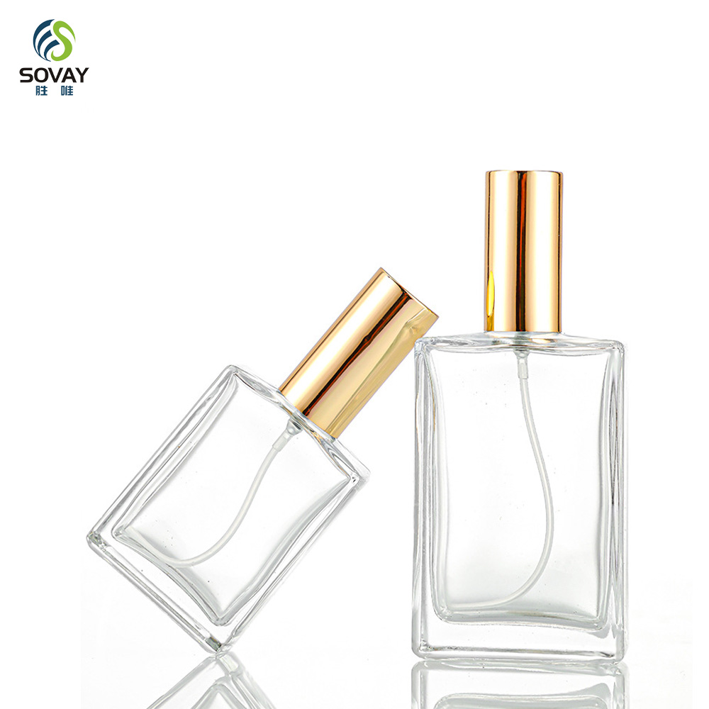 SP33N Square 30ml 50ml 100ml Luxury Empty Glass Spray Perfume Bottles Packaging Glass Bottle