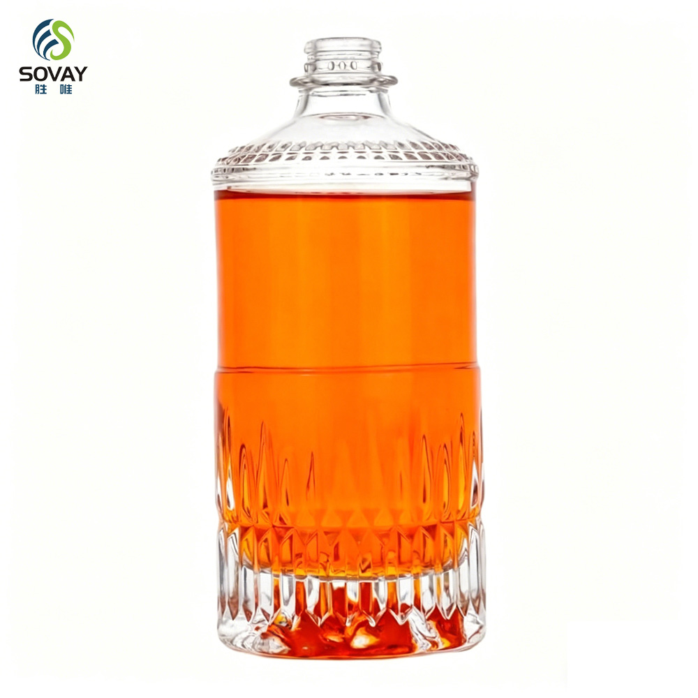 SW170 Cork Sealing Type Fancy Liquor Bottle 500ml Glass Bottle for Vodka