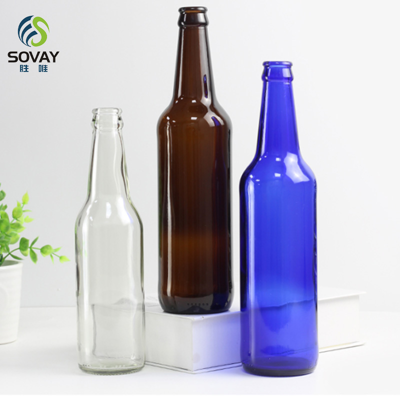 SB07N Factory Wholesale Custom Empty 330ml Green Clear Brown Amber Glass Beer Bottle