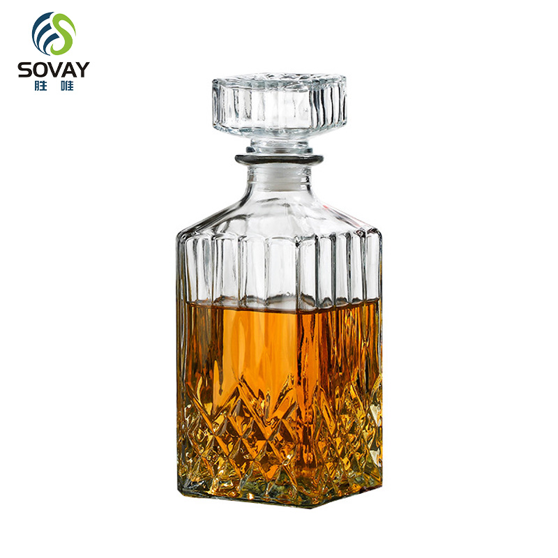 SW129N Hot Selling 700ml Screen Printed Whiskey Decanter Set with Rubber Stopper Best Price From China Factory for Tequila & Whisky