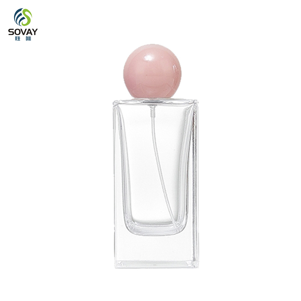 SP41 High Quality Wood Cover Emtpy Glass Perfume Bottle Wholesale 30ml 50ml 100ml Clear Glass Perfume Spray Bottle Wood Lid