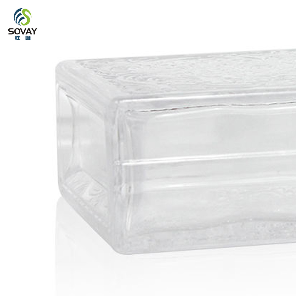 SW160 Wholesale Brandy Sake Whisky Rum Clear 500ml Square Empty Glass Liquor Wine Vodka Spirit Bottle with Cork Lid