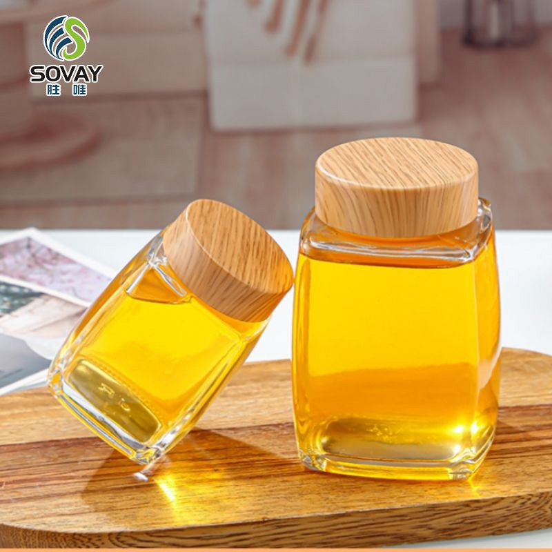 SW46N 0ml 100ml 180ml 280ml 360ml 500ml 750ml Small Square Glass Jam Honey Jars with Lid Glass Storage Pickles Jar for Food
