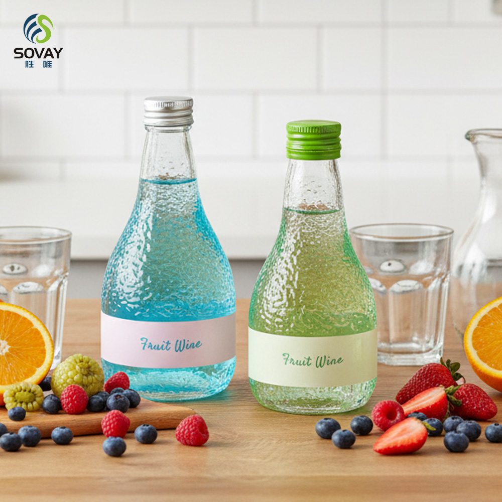 SW148N Empty Glass Fruit Wine Bottles Leak-Proof Sealed Bottles Reusable for Rice Wine & Beverage Storage