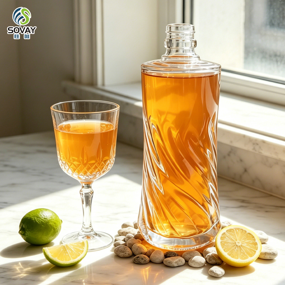 SW169 Wholesale Flint 500ml Glass Bottles for Vodka Brandy Vapor Alcohol for Drinking