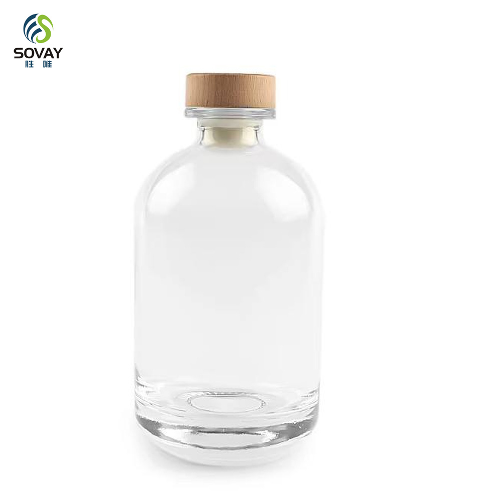 SW163 100ml 250ml 375ml 500ml Essential Oils Glass Aroma Diffuser Bottle Vodka Liquor Glass Bottle with Cap